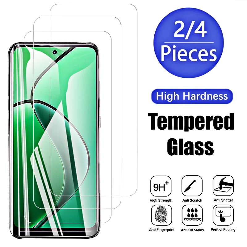 4PCS 2PCS 9H HD Tempered Glass for Realme 12 4G 6.67