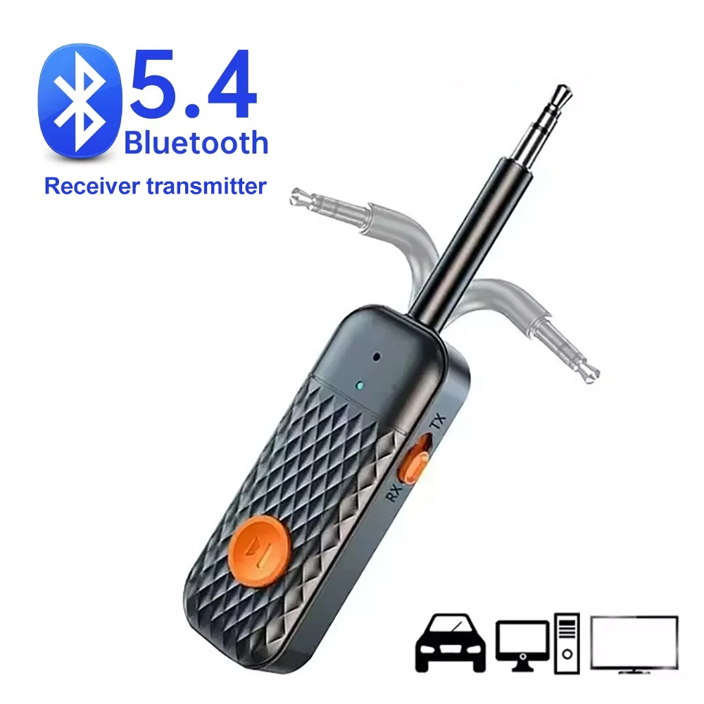 2 In 1 Bluetooth5.4 Audio Transmitter Receiver Apt X HD Low Latency 3.5mm AUX Wireless Adapter for TV PC Car Speaker 2 Headphone