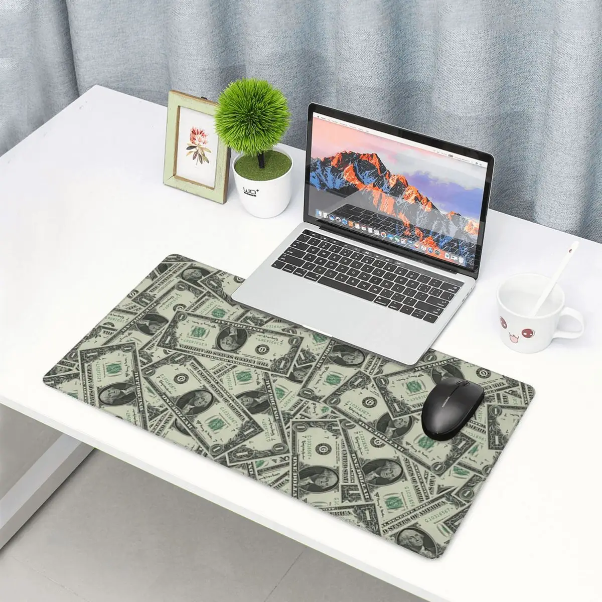 

Large Mouse Pad Money Dollars Bill Pattern Gamer PC Laptop Mats Keyboard Carpet Computer Gaming Office Accessories Desk Mat