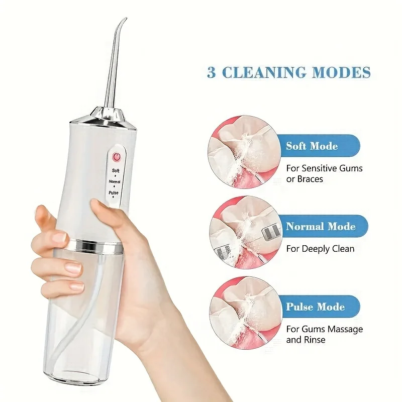 

Electric Jet Tooth Scaler Oral Irrigator - USB Rechargeable Portable Cordless Water Flosser Dental Whitening Gums Care