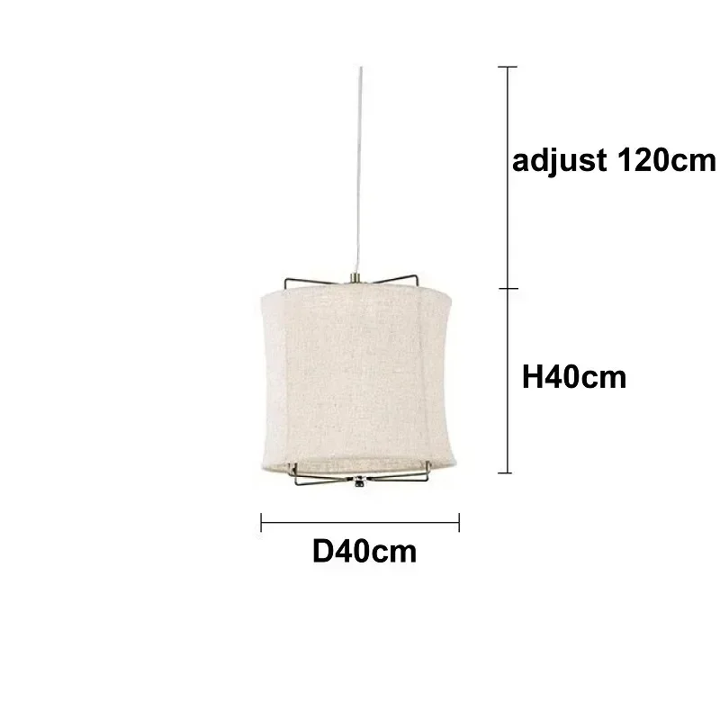 HomeLover Retro Wabi Sabi Style Pendelleuchte Baumwolle Leinen Stoff Pendelleuchte für Hotel Schlafzimmer Wohnzimmer weißer Stoff Kronleuchter 3