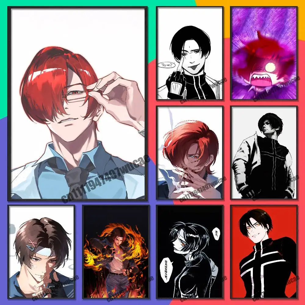 Iori Yagami KOF K-King OF Fighters Kyo kusanagi Poster Cover Wall Murals Custom Self-adhesive Decoration Sticker Playbill Film
