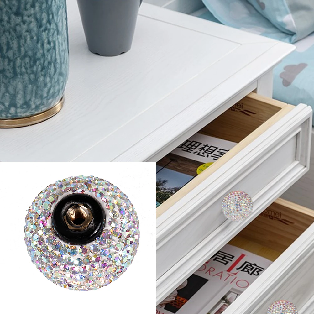 

5pcs 1 Set Stainless Steel Round Cabinet Pull Handle Drawer Wardrobe Hardware Durable Door Knob Furniture Hardware -4Cm