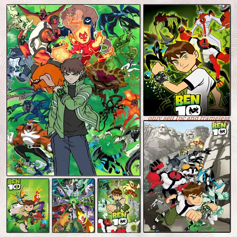 Science fiction Anime B-Ben 10 Poster Premium PP Wall Decal - Peel & Stick, HD Print, Waterproof Home Decor