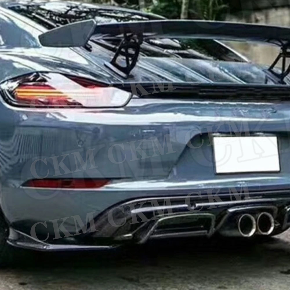 

CKMUUER for Porsche 718 Cayman Boxster Base S 2016 -2019 Carbon Rear Diffuser Lip Spoiler Splitters Flaps Bodykit Auto