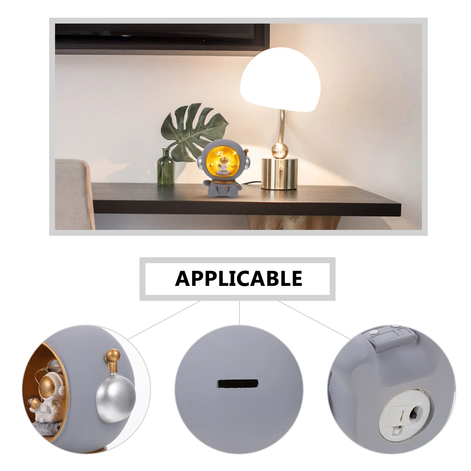 

1pc Astronaut Shaped Saving Pot Night Light Desktop Decor Night Light For Kids Bedroom Christmas Gift Luminous Lamp