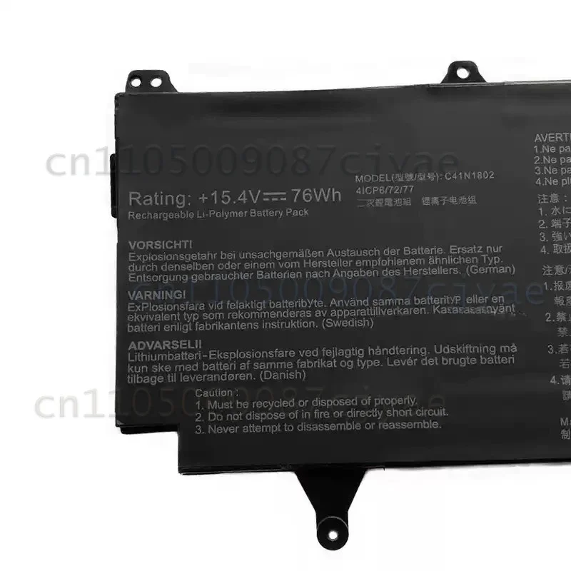 Power Supply Battery C41N1802 Laptop Battery for ROG GX701GV GX735GV GX701GX GX735GX In Stock