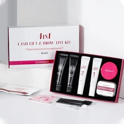 ICONSIGN 4 IN1 Set Lash Lift and Tint Kit Eyelash Lifting Brow Tint Dye Eyes Makeup Tools Patch With Glue Balm Coffee Black