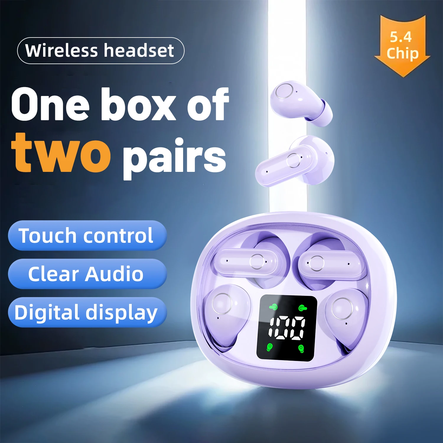 2026 New Design True Wireless In-Ear And Clip-On TWS Couples Fasion Daul Headset Mini Couples Earbuds Gaming TWS Earphones