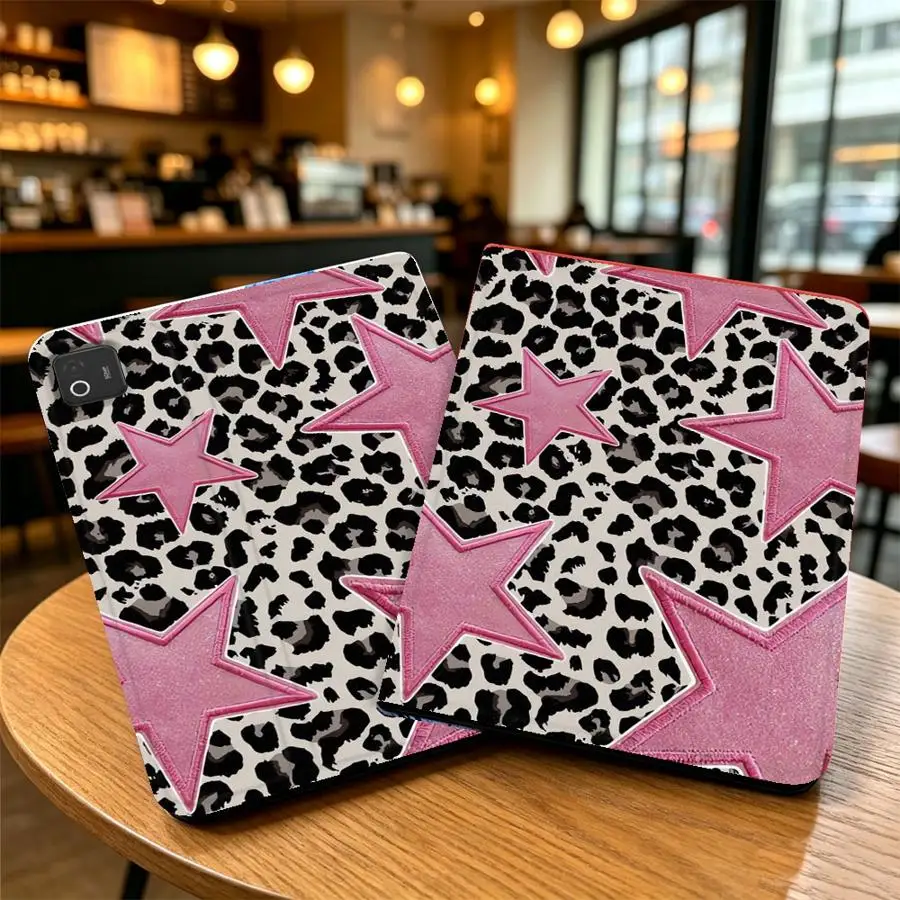 Leopard Print Star Case for Xiaomi Redmi Pad SE K Pad 8.8 9.7 12.4 Inch Pad 6s Pro 7 Ultra Pad 5 6 7 8 Pro With Pencil Holder