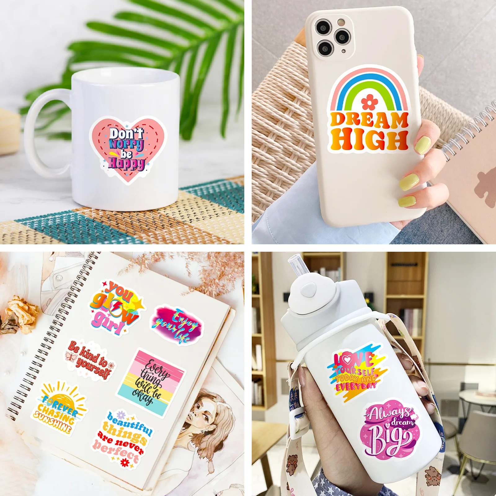 10/25/50pcs Motivational Quotes Graffiti Stickers for DIY Scrapbooking Phone Laptop Guitar Suitcase Car Skateboard Helmet Bottle