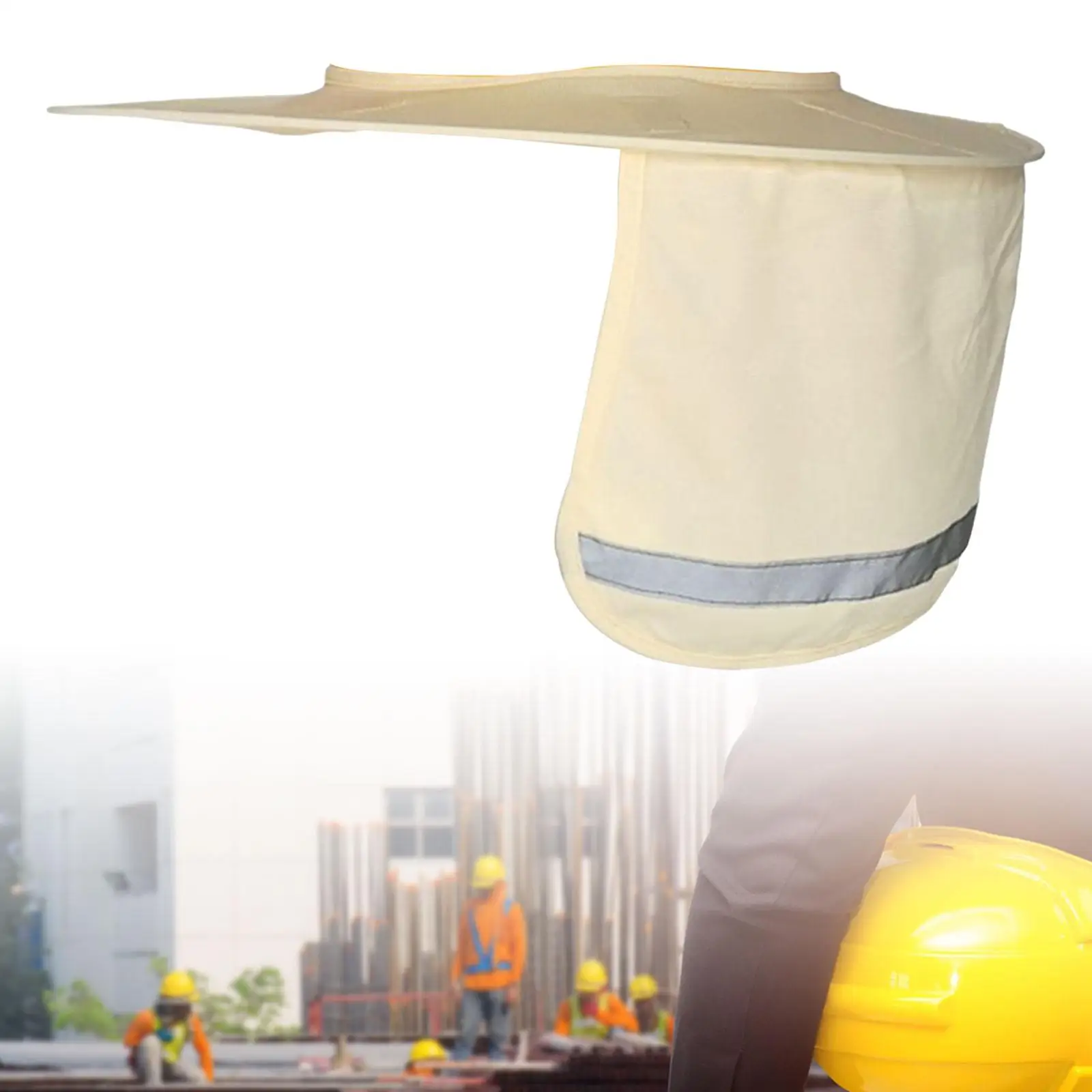 غطاء مظلة للرقبة، غطاء شريطي عاكس للضوء لصيد الأسماك والتنس باللون البيج