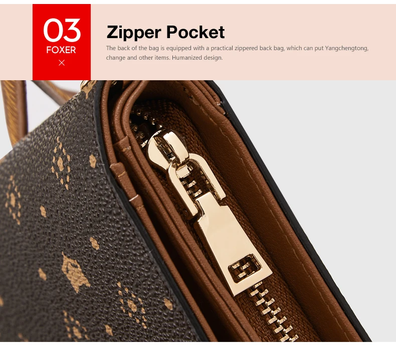 FOXER Damen-Langbörse mit Vintage-Print, Handgelenktasche, Große Kapazität, Multi-Kartenhalter, Telefon-Clutch, Geschenkbox für Damen – Detail 6
