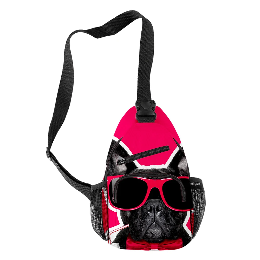 

Popular Youthful French Bulldog Boys/Girls 3D Print Chest Bags Oxford Waterproof Sports Crossbody Travel Bag Shoulder Bags