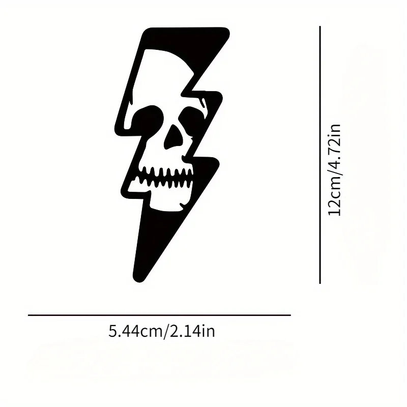1pc Funny Lightning Skull Stickers Car For Hood Decor Reflective Waterproof Vinyl Funny  Sticker Accessories