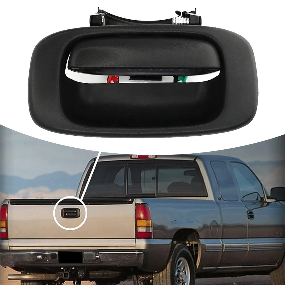 

Black Tailgate Handle w/Bezel & Clips Fits for 1999-2007 Chevy Silverado GMC Sierra Kit Replaces 15997911 15046512