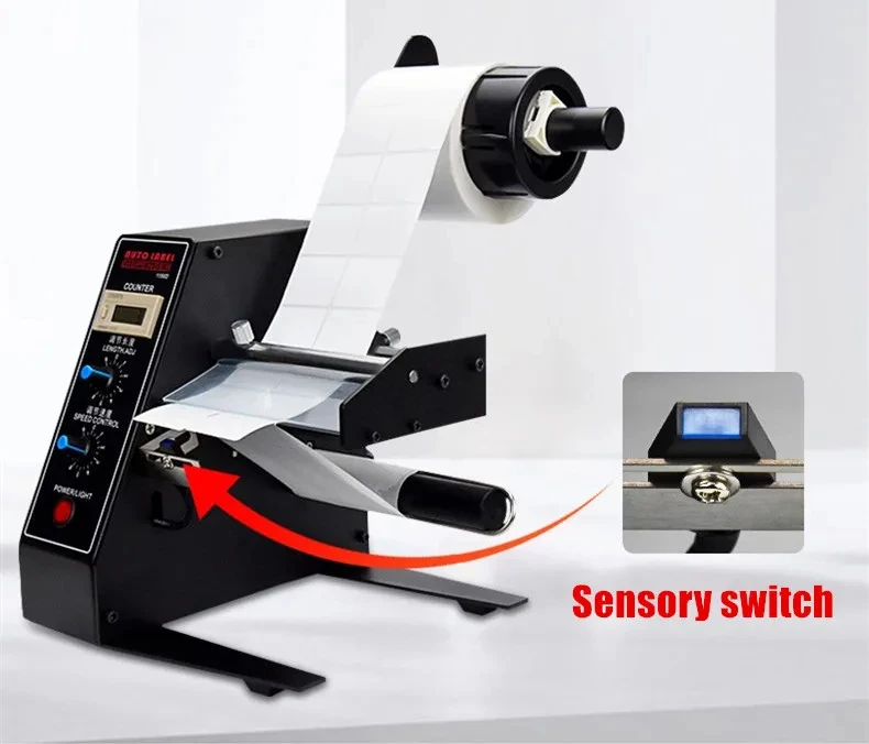 

110V/220V Automatic Label Dispenser Device Sticker Separating Machine Auto Counting Label Stripping Machine 1150D 140mm