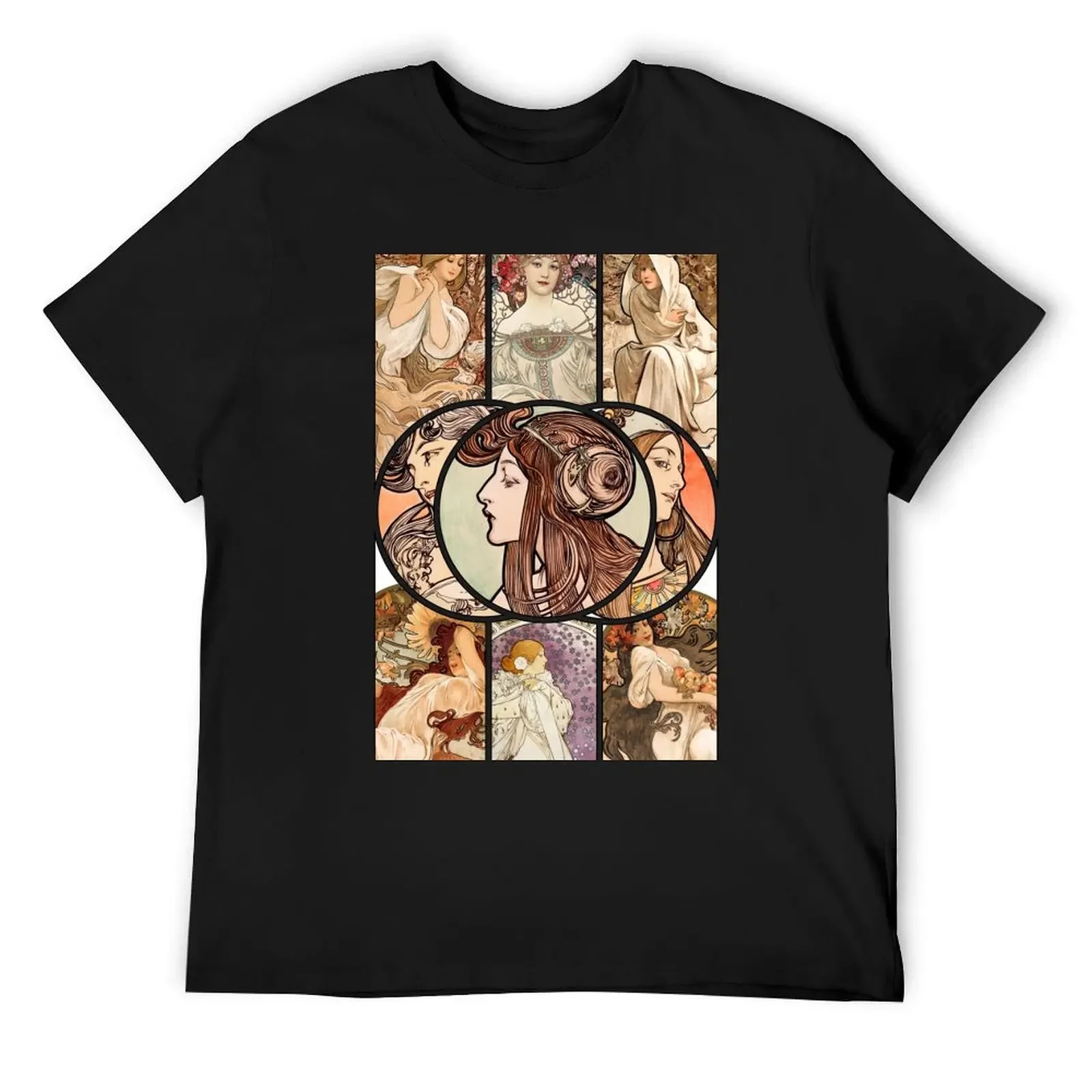 

Art Nouveau Collection T-Shirt anime figures hippie clothes cotton graphic tees vintage anime shirt anime shirts men