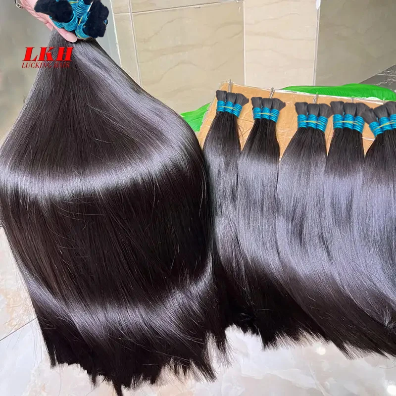 extensiones de cabello natural humano 100% natural original straight extensions raw vietnamese Indian human hair Bulk bundles