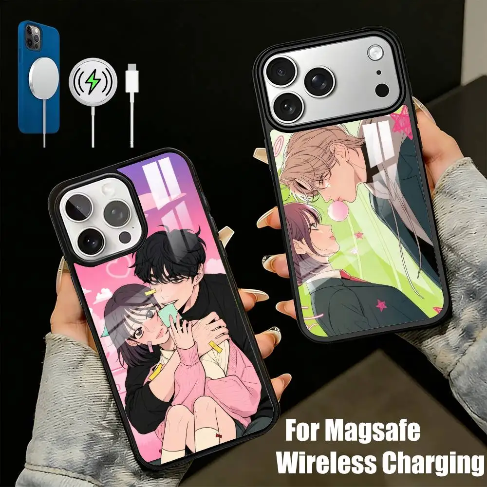 Shim Su-ae Aniem O-Operation T-True-Love Phone Case For iPhone17,16,15,14,13 Plus,Pro Max Magnetic For Magsafe Wireless Charging