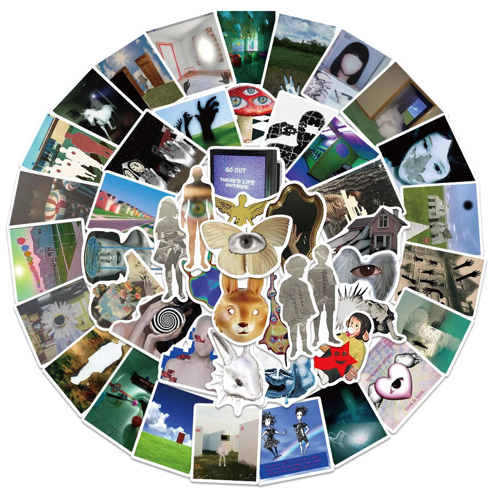 10/50pcs Dreamcore Acid Graphics Aesthetics Art INS Graffiti Stickers Phone Guitar Laptop Suitcase Waterproof Sticker Kids Toys