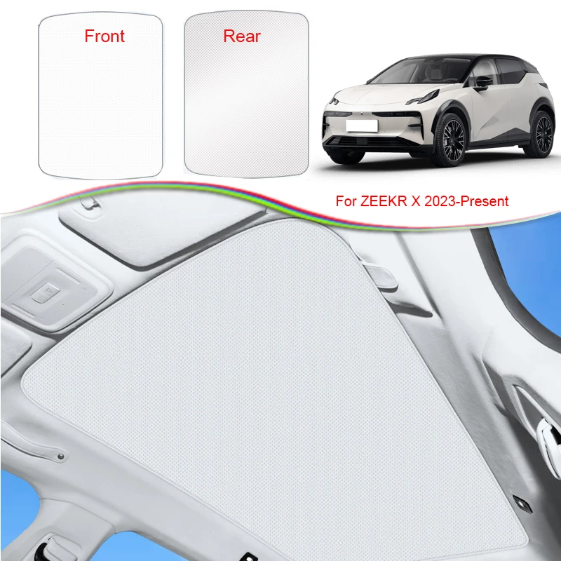 Car Upgrade Ice Cloth Buckle Sun Shades Glass Roof Sunshade For ZEEKR X 2023-2025 Heat Insulation Sunroof Skylight UV Accessorie