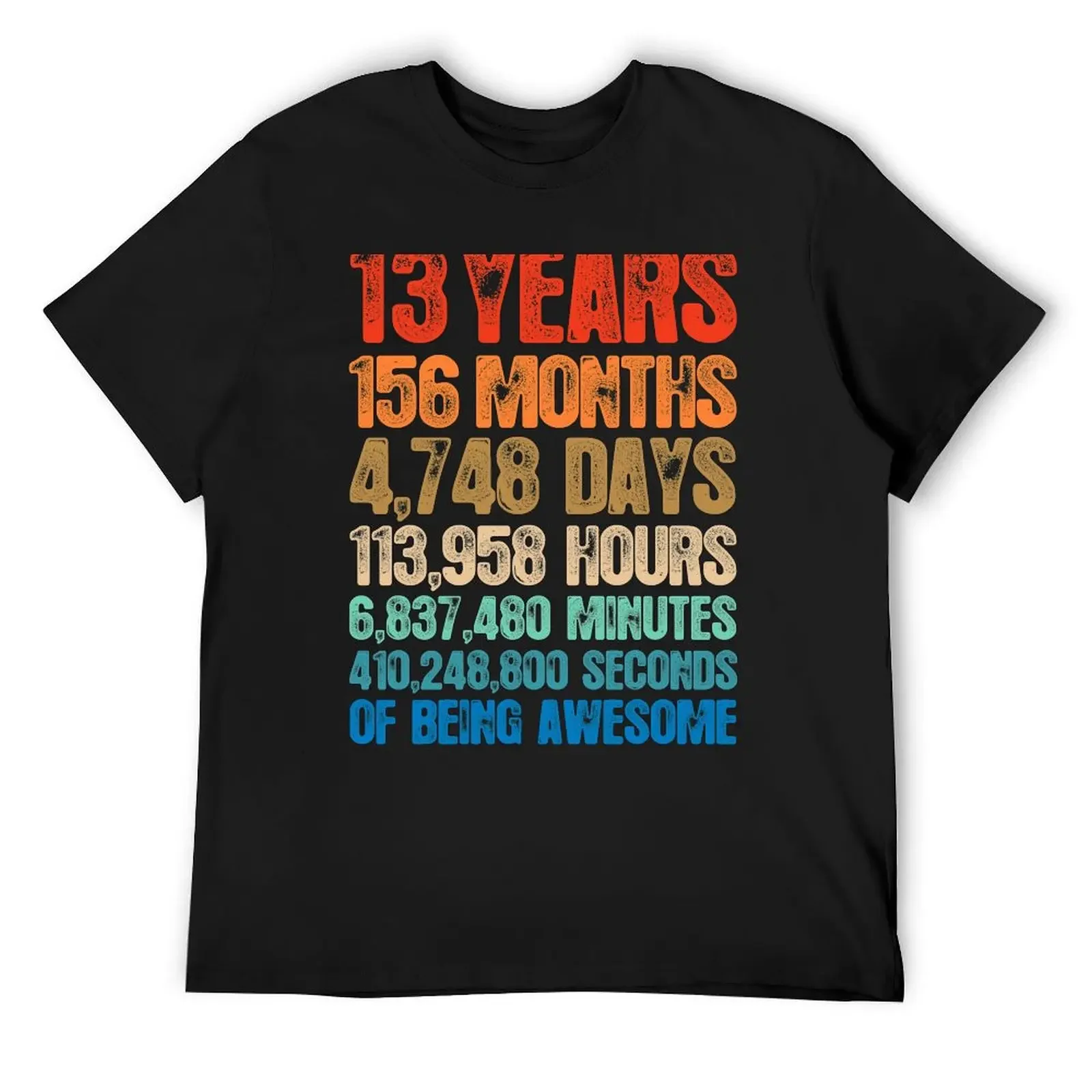 13 Years Old 13th Birthday Retro Vintage 2008 birthday gift T-Shirt tees vintage graphic shirts fitted t shirts for men