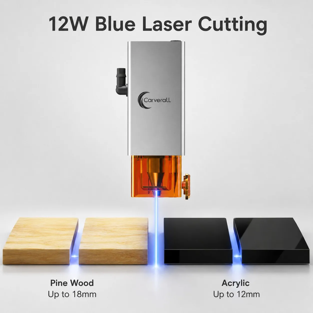 K15 PRO 12W Laser Engraver Cutter with MD12 Air Assist Kit, 200x300mm A4 Area, 15000mm/min, 0.01mm Precision, WiFi USB, LightBurn LaserGRBL, for Wood Plywood Acrylic, DIY Crafts, Home Workshop and Small Business view 4