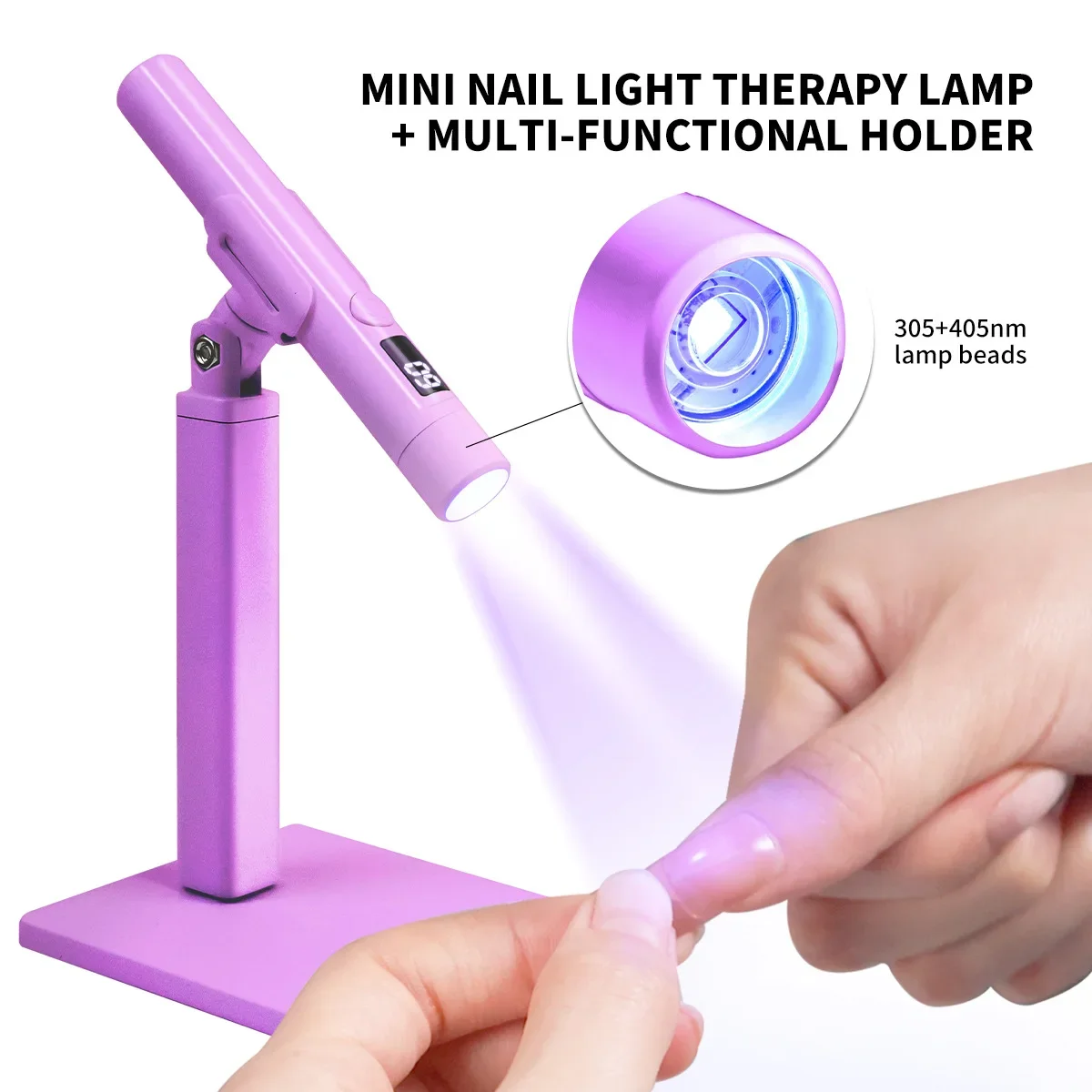 

Professional Rechargeable UV LED Nail Lamp With 360 Degree Rotating Stand Portable Handheld Nail Dryer For Nail Art Removable