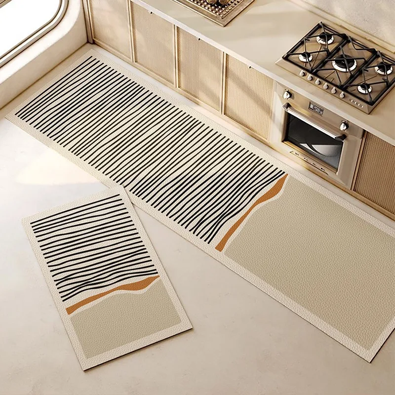 Non-slip Kitchen Floor Mat Oil-proof Waterproof PVC Leather Carpet Home Decor Long Rugs Balcony Foot Mats 카펫 Alfombras De Cocina