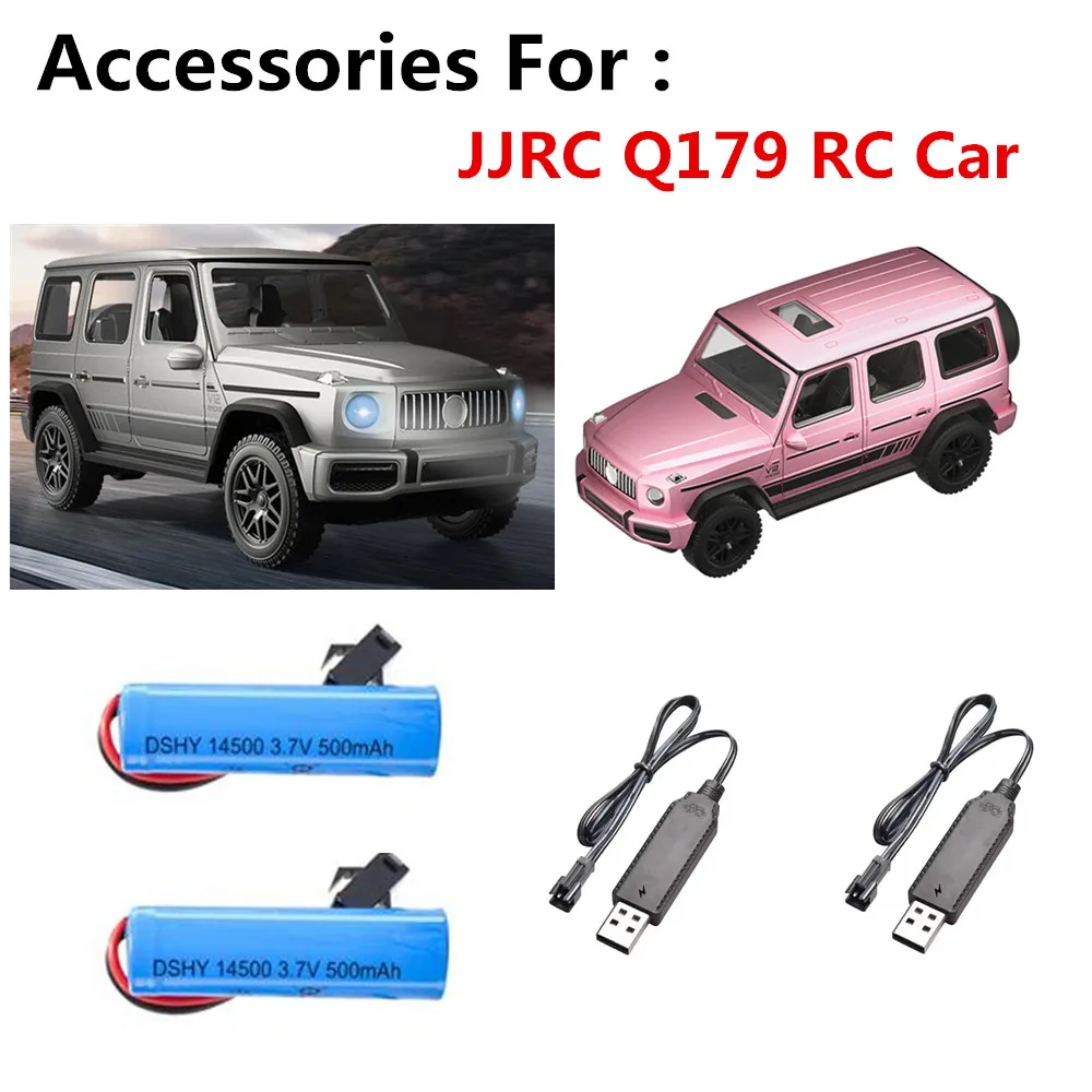 JJRC Q179 RC Car Accessories Battery 3.7V 500mah SM-2P Plug /USB charging cable /  Suitable For: Q179 RC Car