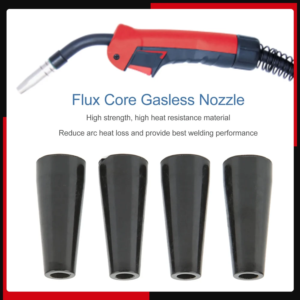 

4 шт., сварочный флюс MIG, безгазовые насадки, самозащитные детали для сварки, 100 л, аксессуары для сварки MIG