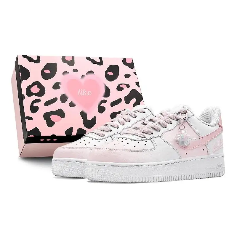 【Customize】Nike Air Force 1 Skateboarding Shoes Women's Low-top Pink/white Sneakers shoes DH2920-111