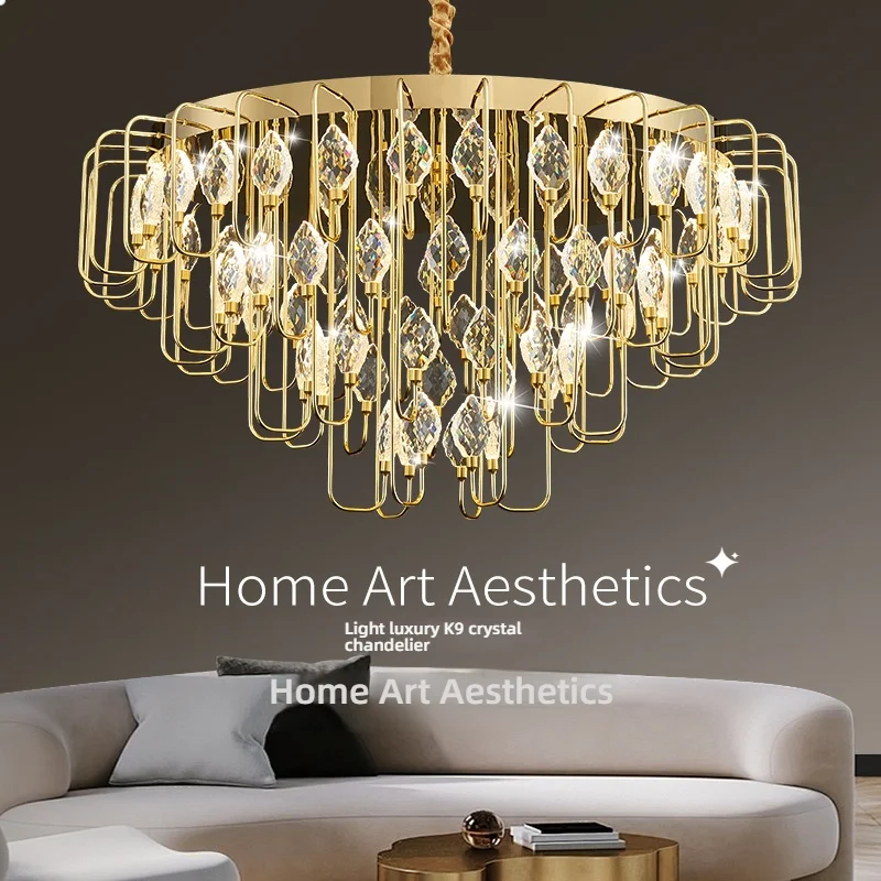 

Luxurious And Cozy Crystal Chandelier French Home Decor Living Room Lobby Room Crystal Lamp High-End Master Bedroom Lamp