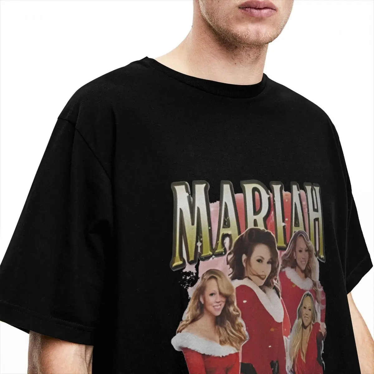 تي شيرت Streetwear تي شيرت مارياهز قطن تي شيرت كاريز المغني كل ما أريده لعيد الميلاد تي شيرت رائع عصري #4