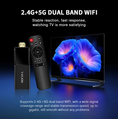 Imagen 2 del producto Stick TV 4K MX10 L S905L DDRIII 4GB EMMC 64GB WiFi 2.4G + BT4.0 TV Stream Make TV Smart con control remoto por infrarrojos