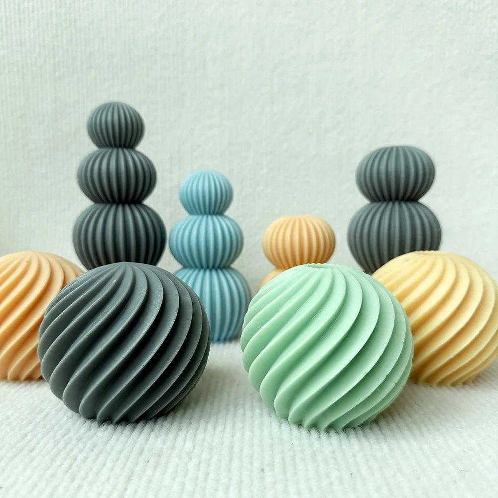DIY Geometric Column Collections Candle Silicone Mold DIY Handmade Stripe Aromatherapy Candle Gypsum Making Mould Home Decor
