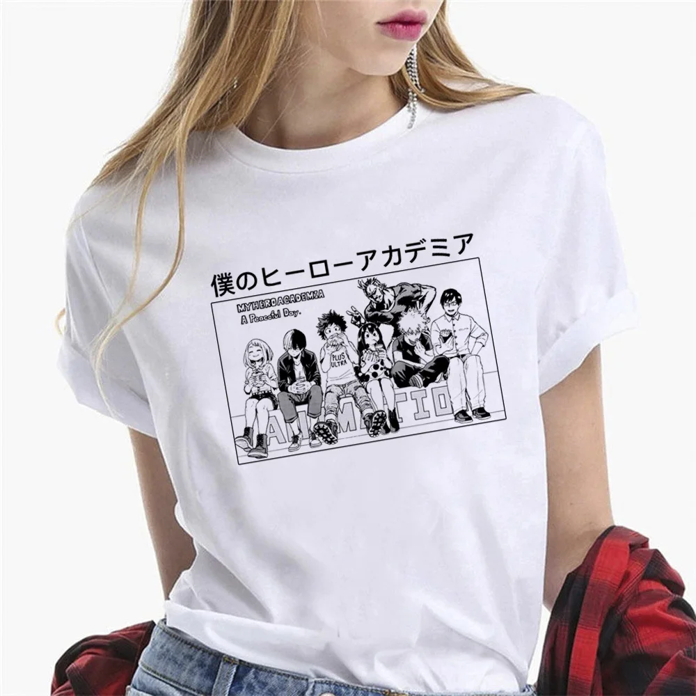 

My Hero Academia shirt women Psychedelic Y2k University Grunge 80s Trendy t shirt aesthetic Pastel graphic Grunge hip hop