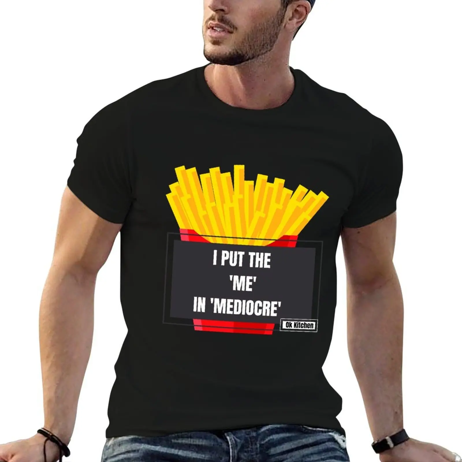 T-shirt Ok Kitchen (Mediocre) grande taille à manches courtes, haut décontracté