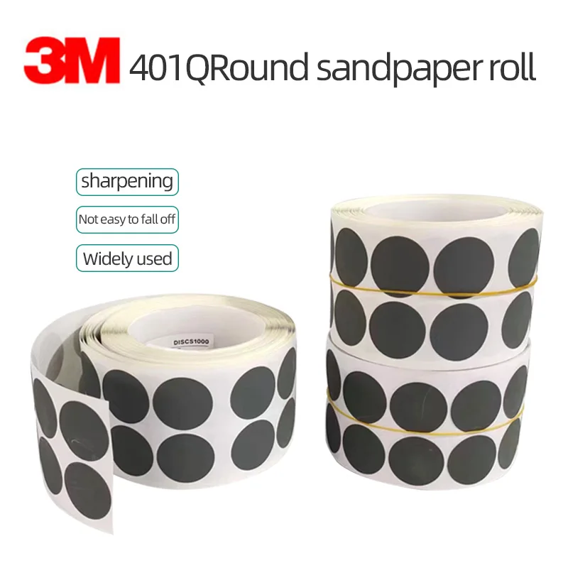 

Original 3M 401Q 13487 Sandpaper Roll 32mm 1Inch Round Sanding Dish Discs Paint Glue Back Small Repair Polishing Car Abrasive