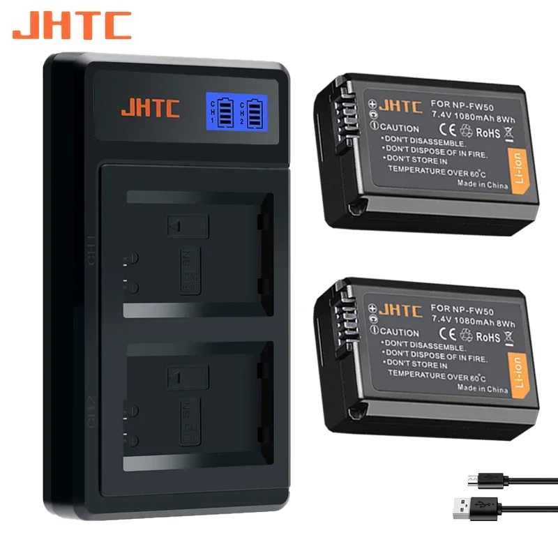 

JHTC NP-FW50 NPFW50 Battery For Sony a6500 a6300 a6000 a5000 a3000 a7m2 a7r2 S2 NEX-3 NEX-5 NEX-7 A33 Batteries Charger 1080mAh