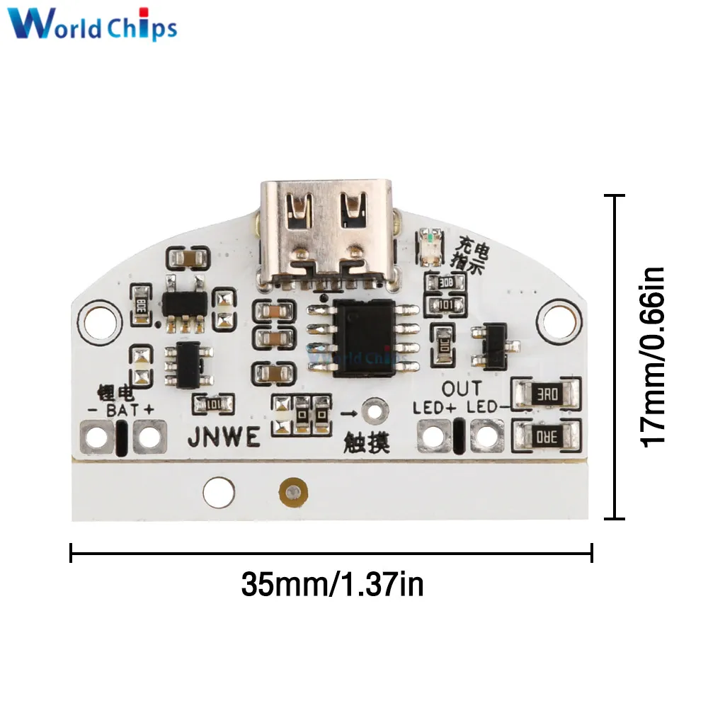 DC 5V TYPE-C Desk Lamp Circuit Board USB Charging Three Speed Stepless Dimming LED Touch Night Light Control Module