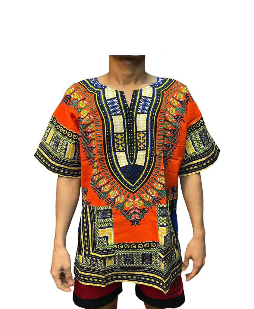 Dashiki T-Shirt For Men 3d Print Ethnic Short Sleeved Tshirt Oversized Striped Pattern Tees Tops Loose Casual Men\'s Clothing XL