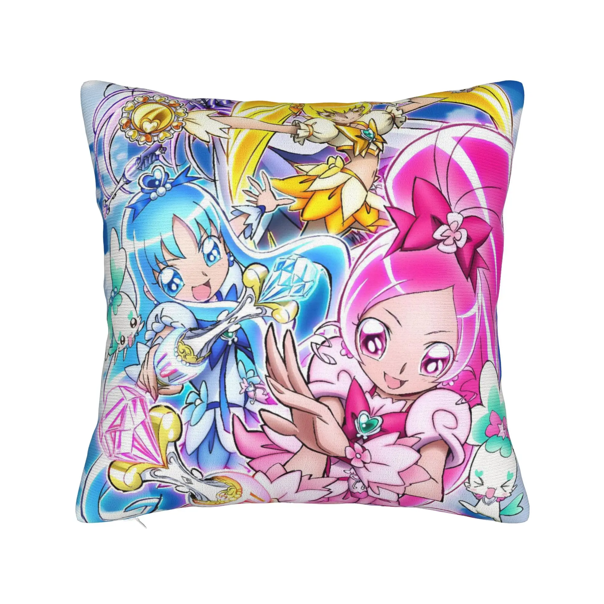 Pretty Cure Pillowcases  Vintage Pillow Case For Sofa Home Decor Custom Pillow Cover