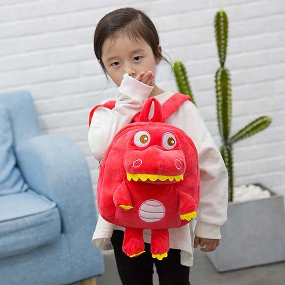 Ransel Anak-anak Dinosaurus Kawaii Tali Dapat Disesuaikan Tas Boneka Mewah Kapasitas Besar Tas Sekolah Kartun Lembut Isi Mewah