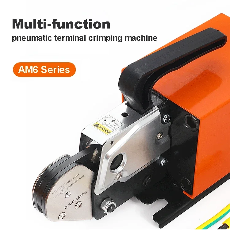 AM6-4 Quadrilaterals crimp pneumatic crimping pliers pre-insulation tubular terminal crimping machine for 0.25-10mm2 wire