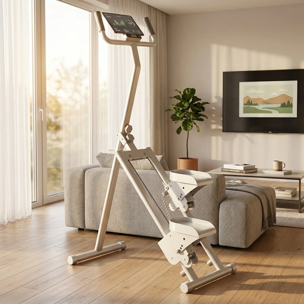 Quiet Magnetic Stair Climber Machine, Space Saving Vertical Stepper with iPad Stand for Apartment Cardio Exercise