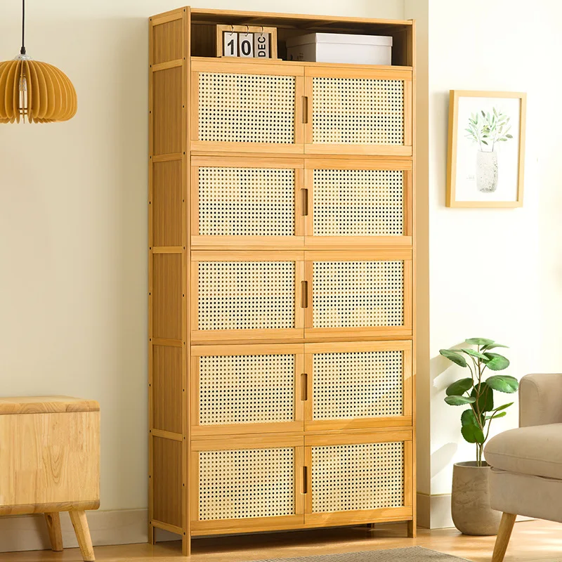 

Door shoe cabinet high vertical entry cabinet integrated multi-layer with door