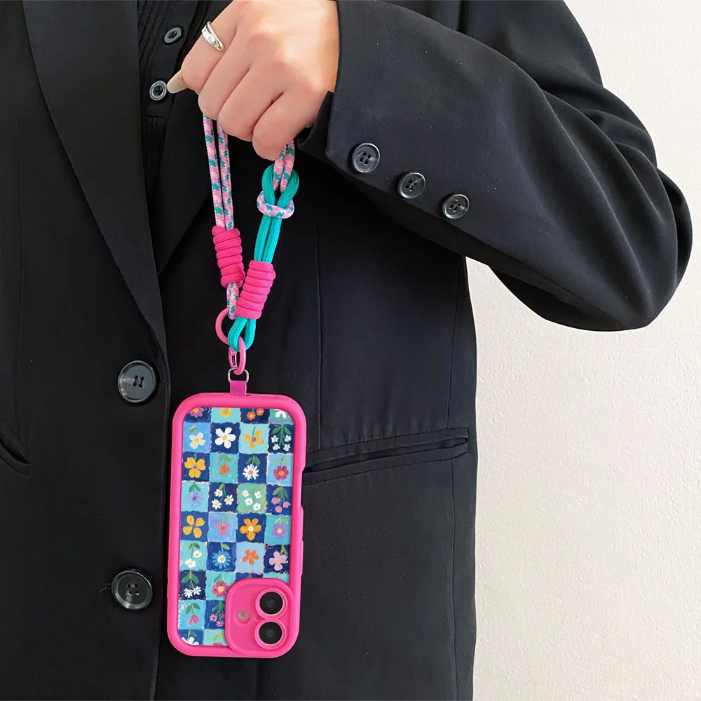 2025 المعصم سلسلة الحبل قضية الهاتف ل Xiaomi Poco F7 X7 M7 X6 F6 M6 F5 X5 X3 M3 Pro C55 C50 C51 C65 C75 C71 أزهار لطيفة غطاء