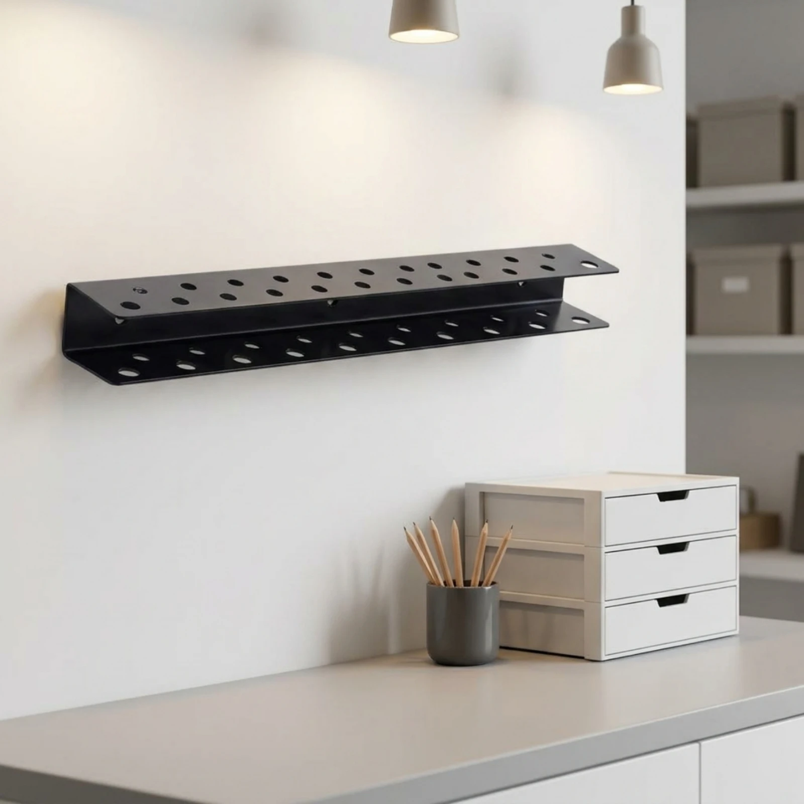 Workshop Tools Storage - Wall-Mounted Tool Rack Multi-Hole Tool Storage